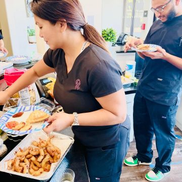 Dr. Sethi & Team with Breakfast - Stockton Dentist